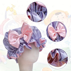 Girls Bow Sleep Bonnet Hat for Long Hair
