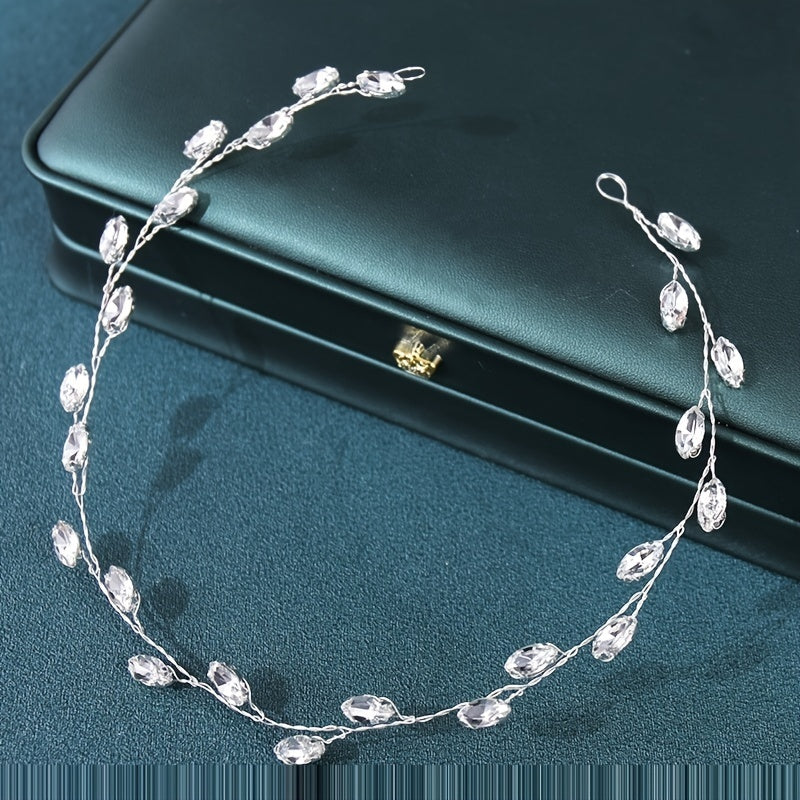 Bridal Wedding Crystals Long Hair Vine Headpiece