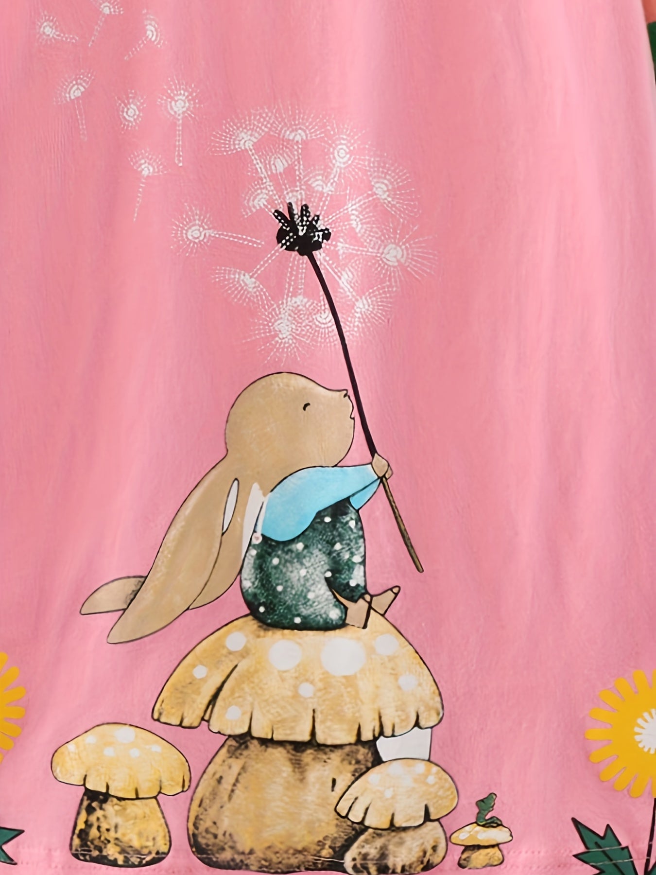 Girls' Rabbit Colorblock Rainbow Long Sleeve Dress