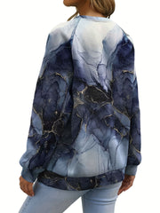 Floral Print Pullover Sweatshirt Long Sleeve Crew Neck Casual Spring Fall Women