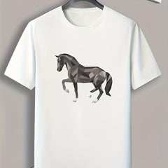 Horse Print Men's Graphic Tshirt for Summer