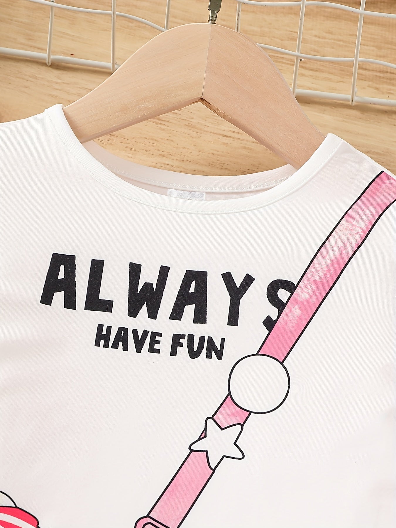 Toddler Girls Short Sleeve ALWAYS HAVE FUN Dog Graphic Dress