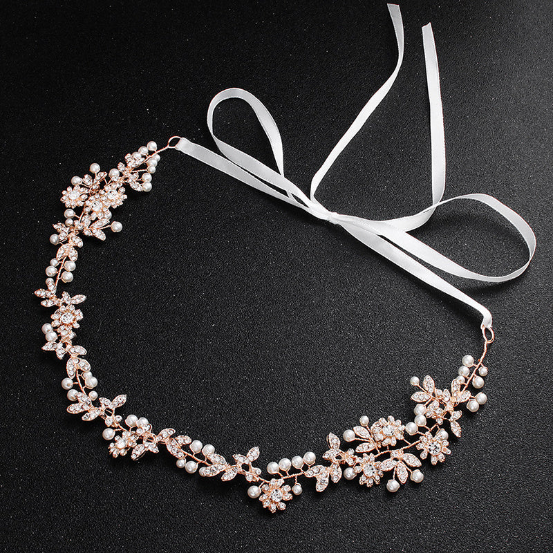 Bridal Flower Headband Alloy Leaves Wedding Headpieces Headwear