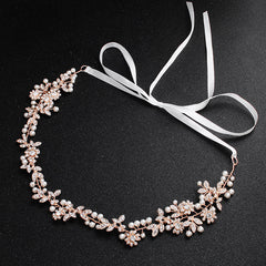 Bridal Flower Headband Alloy Leaves Wedding Headpieces Headwear