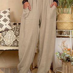 High Waist Harem Pants with Pockets for Women