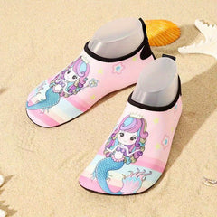 Cartoon Mermaid Water Shoes for Girls, Quick Dry Lightweight