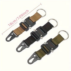Outdoor Camping Keychain w/ Metal Buckle & Nylon Webbing