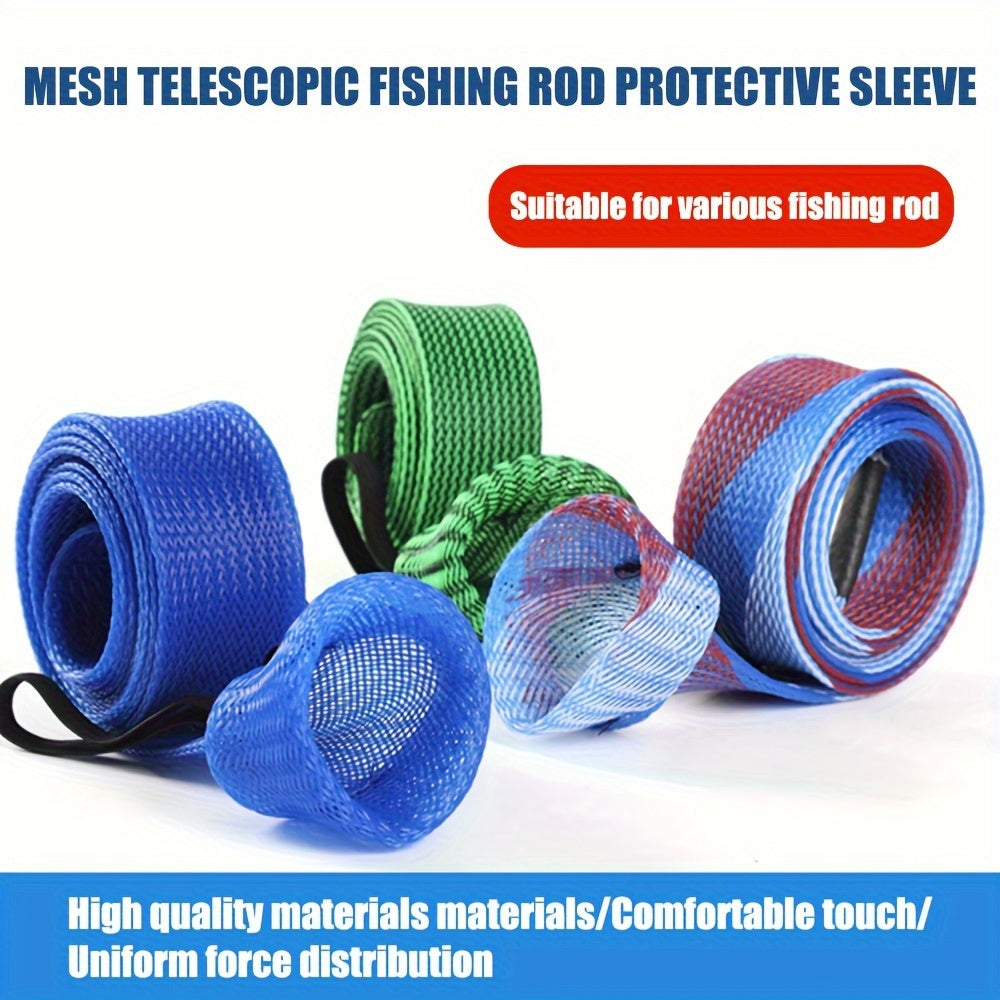 Rod Protector Sleeve Braided Mesh Reusable Telescopic Rods Protector
