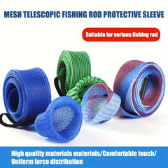 Rod Protector Sleeve Braided Mesh Reusable Telescopic Rods Protector