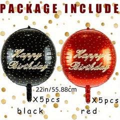 10pcs Happy Birthday 4D Balloon 55 88 Cm Round Ball Polka Dot Foil Mylar Balloon