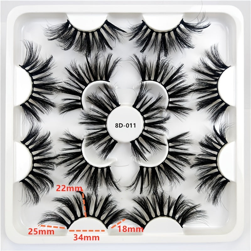 7 Pairs Dramatic 3D Mink False Eyelashes for Makeup Look