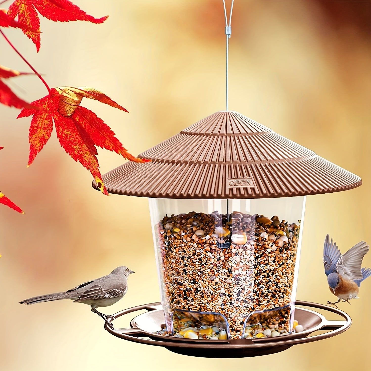 Squirrel-Proof Hanging Wild Bird Feeder for Outdoor Garden Decor