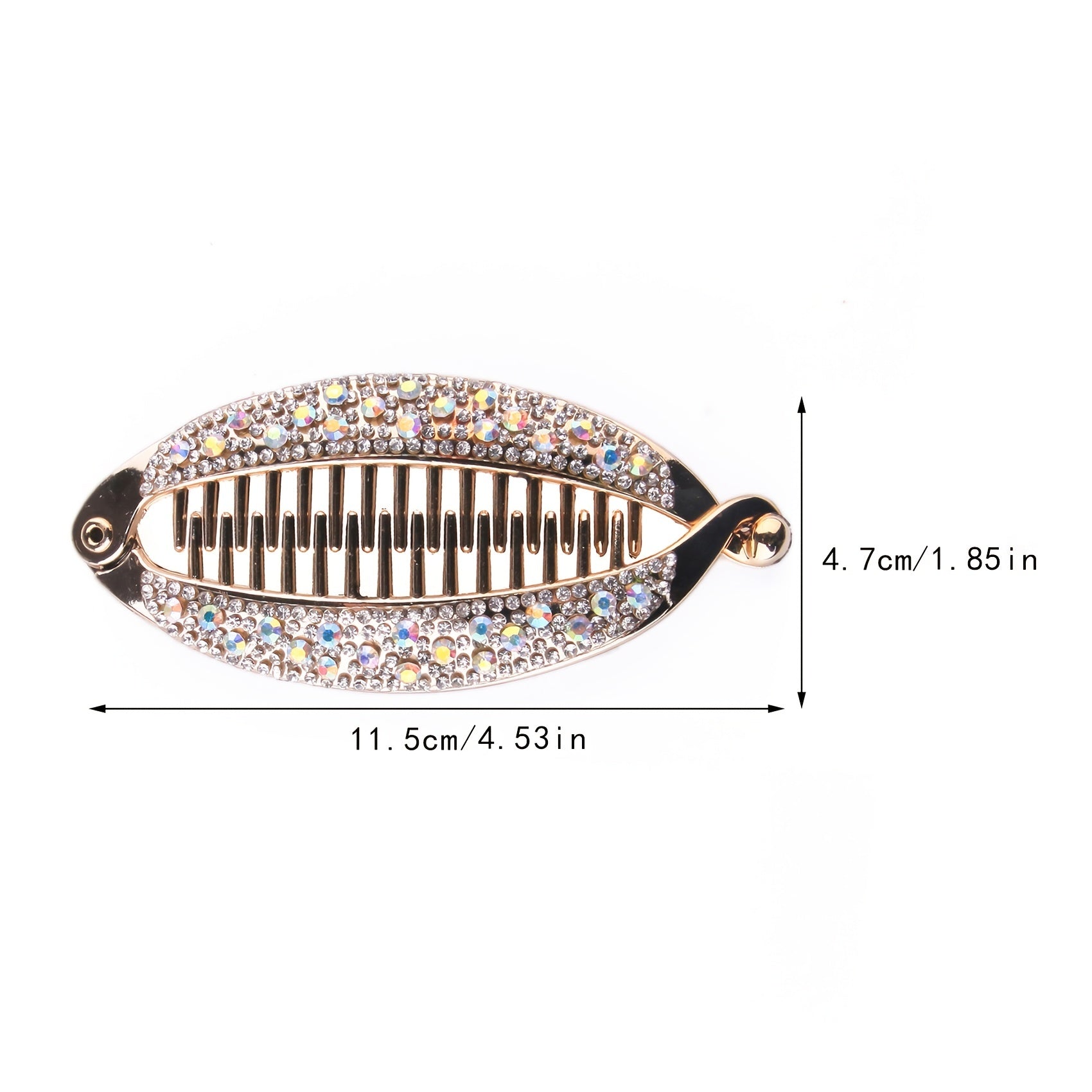 Fish Shape Rhinestone Banana Clip Hair Twist Holder for Women