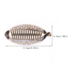 Fish Shape Rhinestone Banana Clip Hair Twist Holder for Women