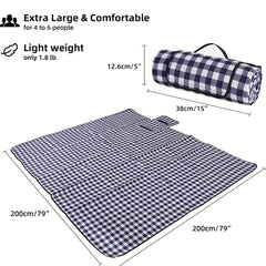 XL Waterproof Picnic Blanket Gingham Mat Beach Camping