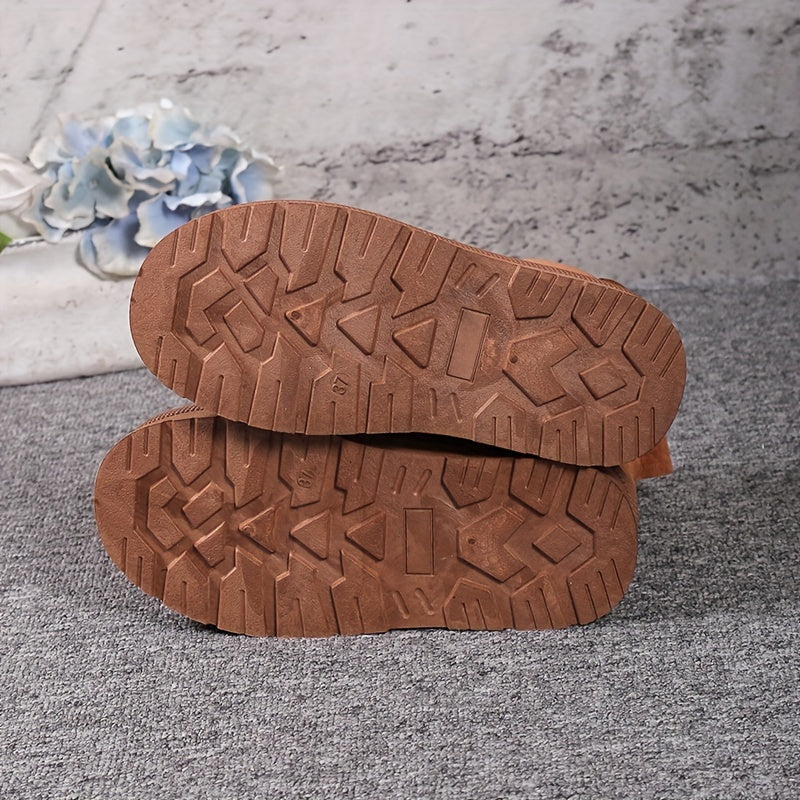 Women's Plush Inner Thermal Chelsea Boots Slip On Ankle Boots