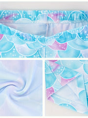 3pcs Girls Fish Scale Gymnastics Leotard Outfits Dance Performance Gift