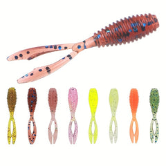 80pcs 3.0g Bionic Fishing Lures Split Tail Soft Worm Bait