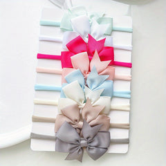 8pcs Plain Bow Headband for Baby Girls
