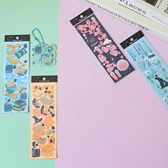 4pcs Guka Pet Sticker Set Dark Waterproof Small Size