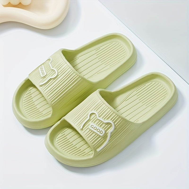 Women's Bear & Letter Indoor Slides Non Slip Shoes