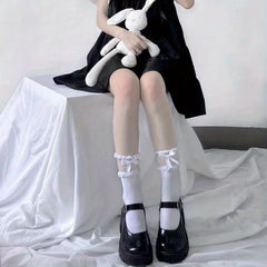 Mesh Bow Socks & Ruffle Stockings