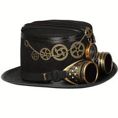 Steampunk Compass Goggles Gear Sunshade Cap Halloween Costume