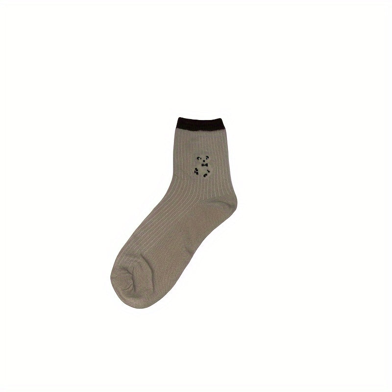 5 Pairs Bear Embroidery Ankle Socks for Summer Sports