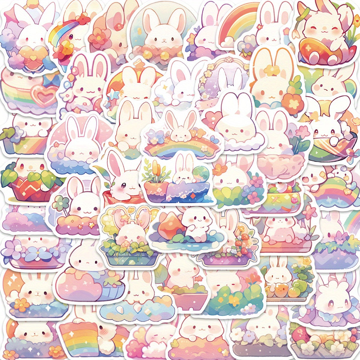 50pcs Bunny Series Waterproof Graffiti Stickers for Motorcycles Laptops DIY