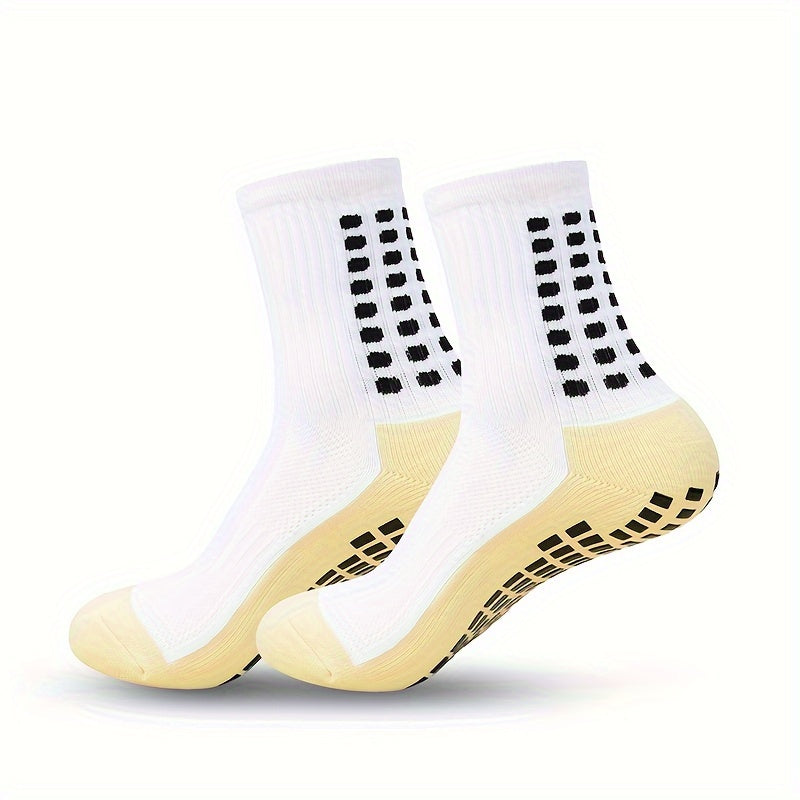 Men's Soccer Socks Thick Padded Non-slip Sports Crew Socks