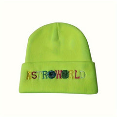 Colorful Letter Knitted Hat Winter Warm Ear Protection