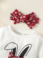 Cartoon Graphic Baby Girls Sweatshirt & Pants Set