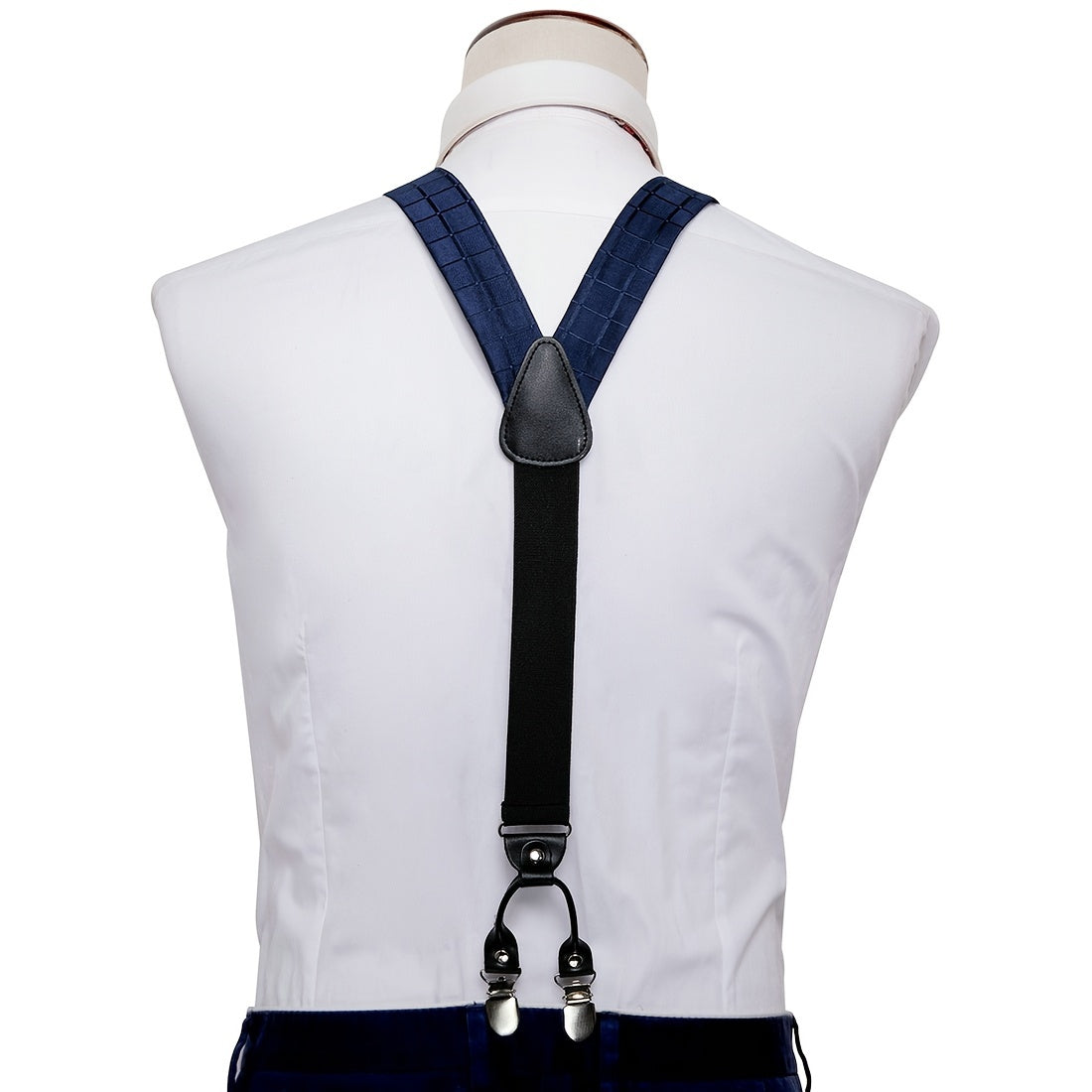 Barry Wang Plaid Cartoon Solid Suspenders Set