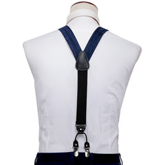 Barry Wang Plaid Cartoon Solid Suspenders Set
