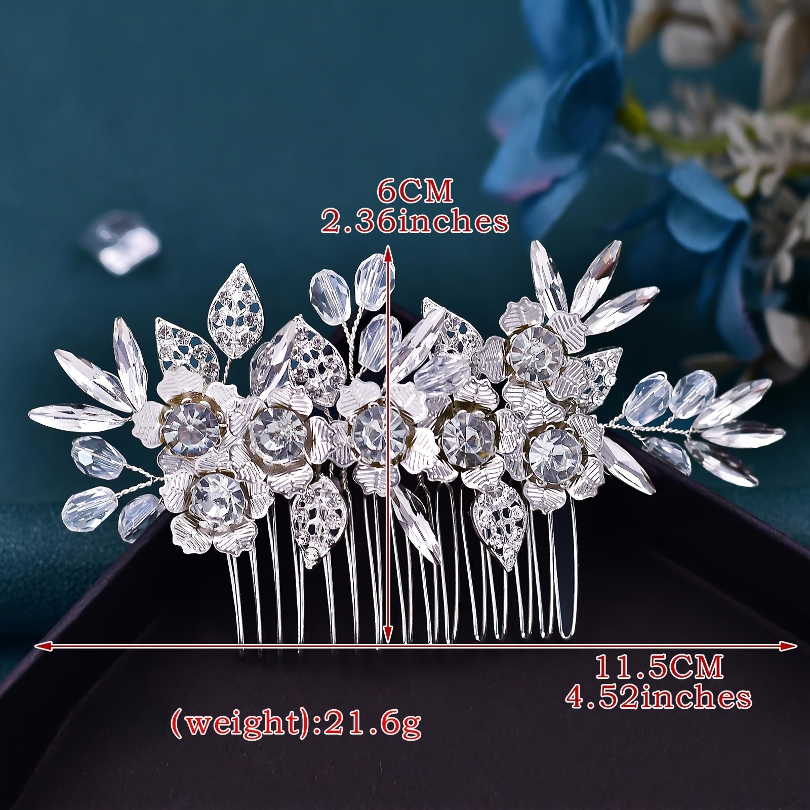Rhinestone Bridal Side Comb Handwoven Crystal Headdress