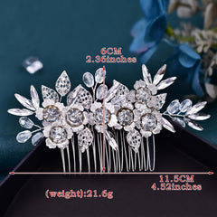 Rhinestone Bridal Side Comb Handwoven Crystal Headdress