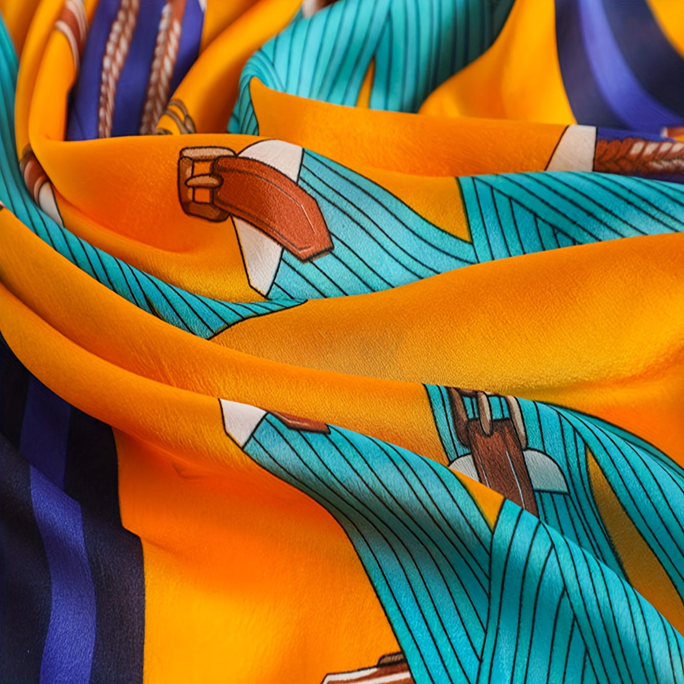 Polyester Print Scarf All match Elasticity Neck Scarf