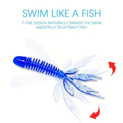 10pcs Fishing Lures Soft Bait Trout Worm Wobbler Swimbait Fishing Tackle