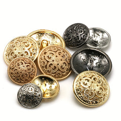 10pcs Hollow Button Court Style Retro Coat Buckles for Women