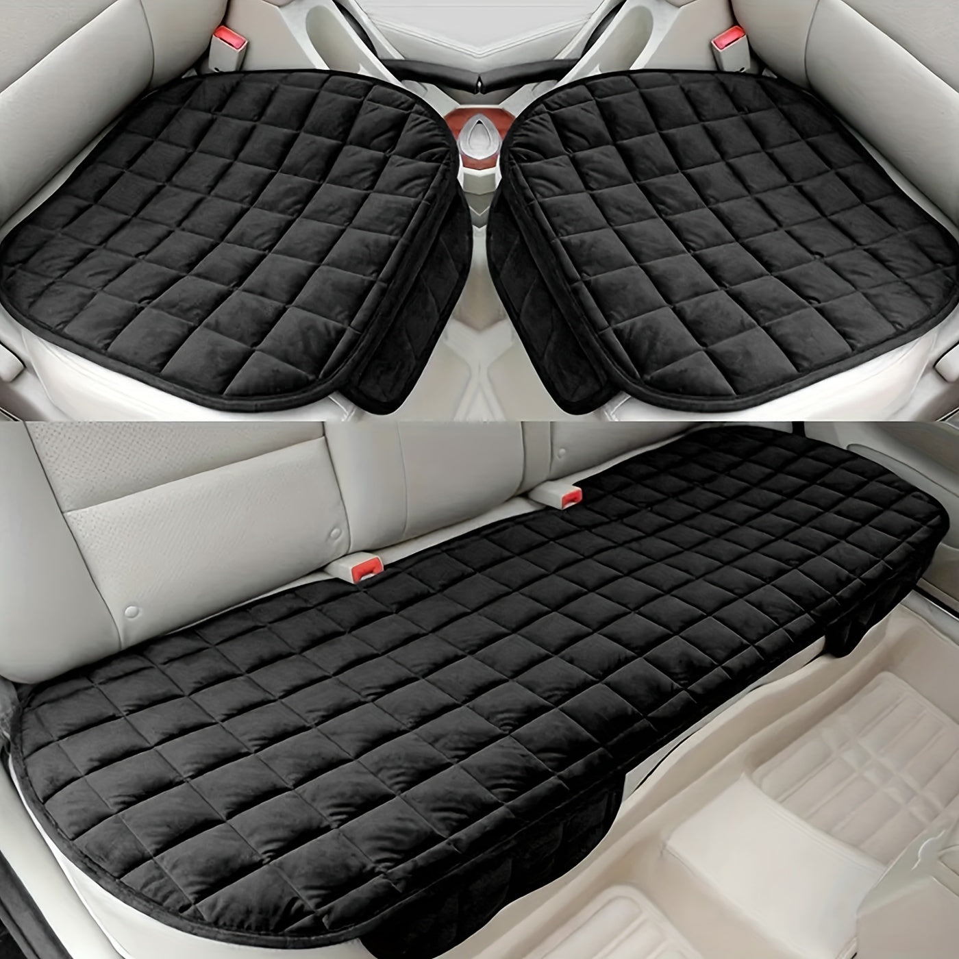 3pcs Plush Car Seat Cushion Pad Car Seat Protector Warm Thick Seat Covers