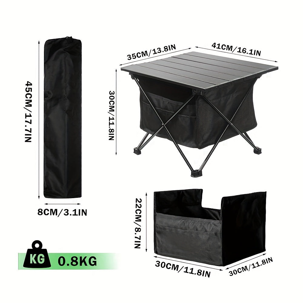 Portable Folding Camping Table Aluminum Lightweight Collapsible with Storage Bag