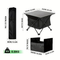 Portable Folding Camping Table Aluminum Lightweight Collapsible with Storage Bag
