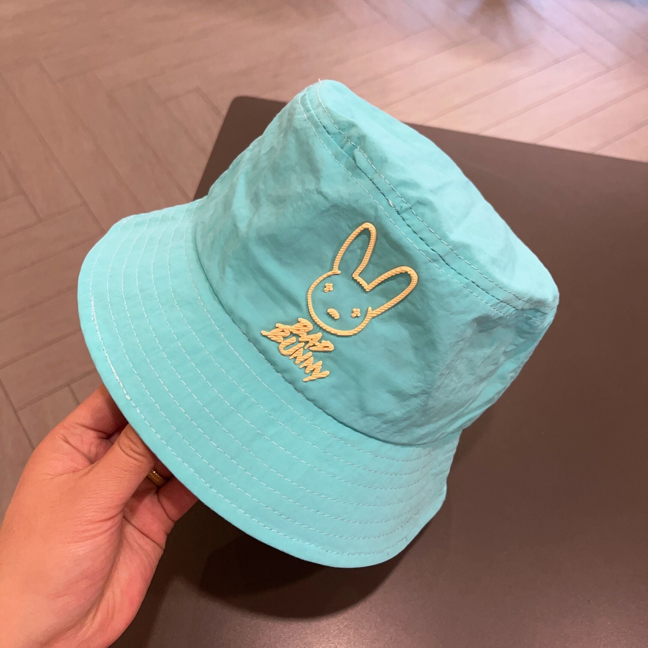Kids Sunshade Bucket Hat Rabbit Print Double Sided