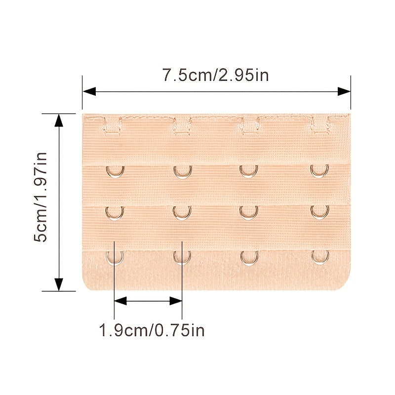 3pcs Bra Extension Buckles 3 Rows 4 Hooks Comfortable Strap Extenders