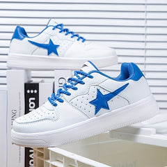Men's Star Print Rope Lace-up Skate Shoes Casual Outdoor Sneakers