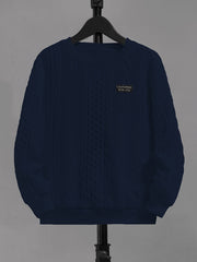 Boys Solid Crew Neck Sweatshirt with CALIFORNjsonIA Patch