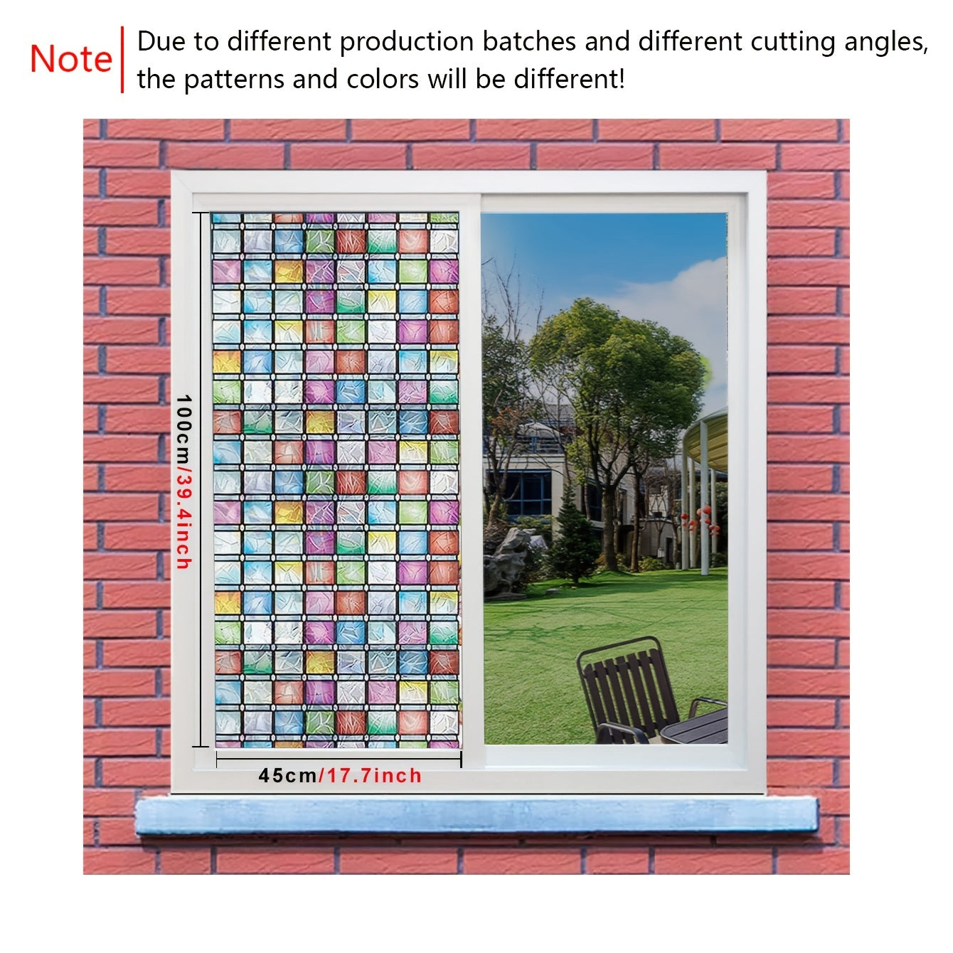 Square Geometric Crescent Privacy Glass Film Semi Transparent Sun Protection