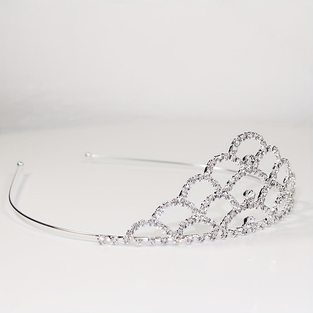 Rhinestone Headband Queen Crown Tiara Head Jewelry Bridal Wedding Hair Accessori