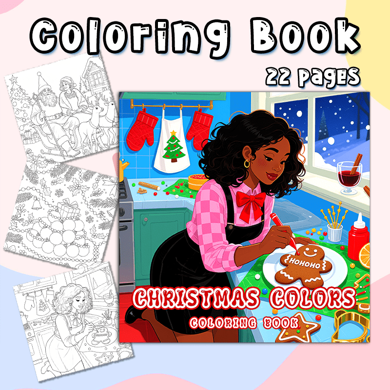 Christmas Adult Coloring Book Santa Reindeer Snowman & Holiday Scenes