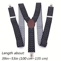 Men's Adjustable Elasticity Suspenders With 3 Clips